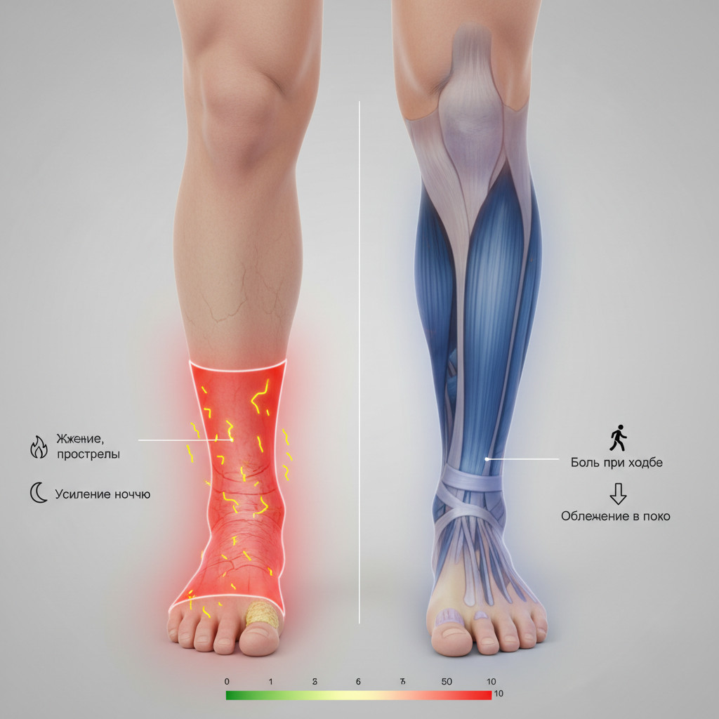 Где именно локализуется боль при диабете