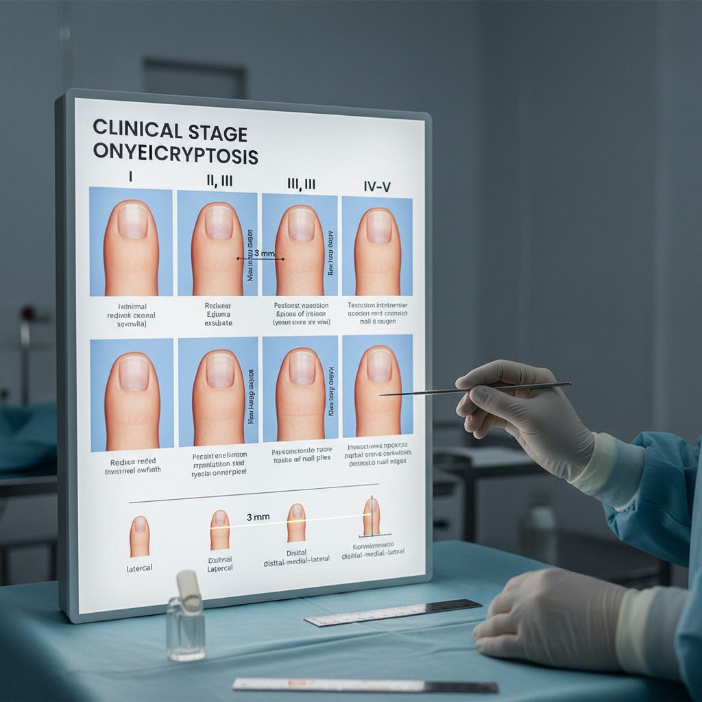  Классификация степени тяжести врастания ногтя
