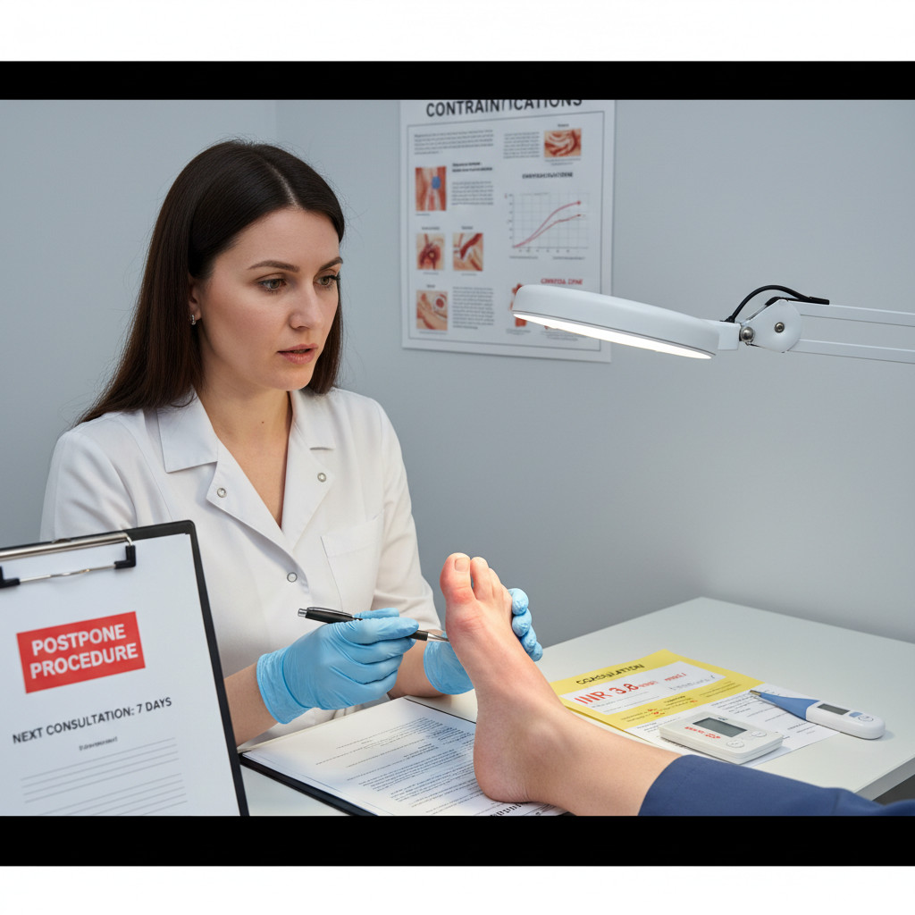 Противопоказания и ситуации для отложения визита к подологу