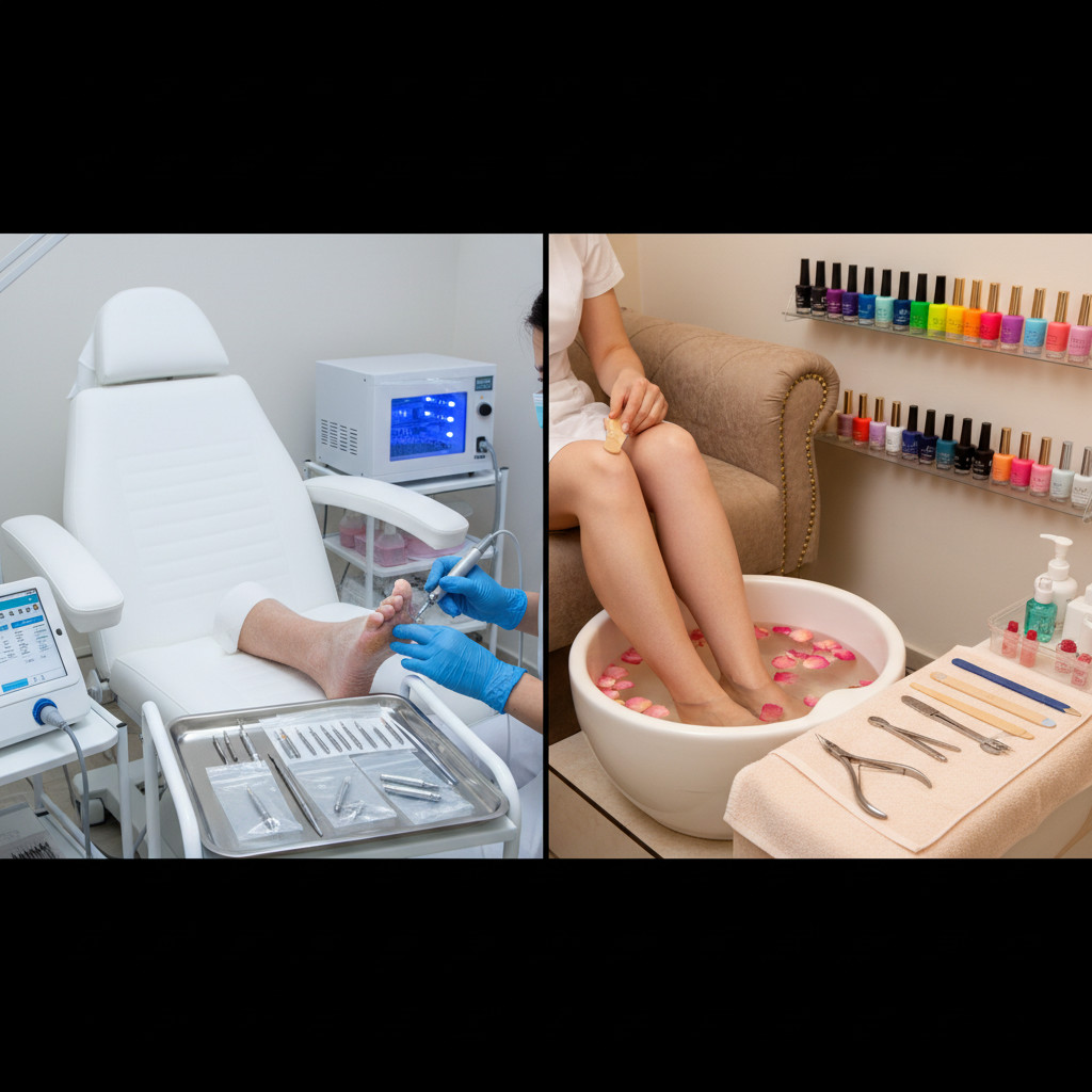 Отличия медицинского педикюра от косметического