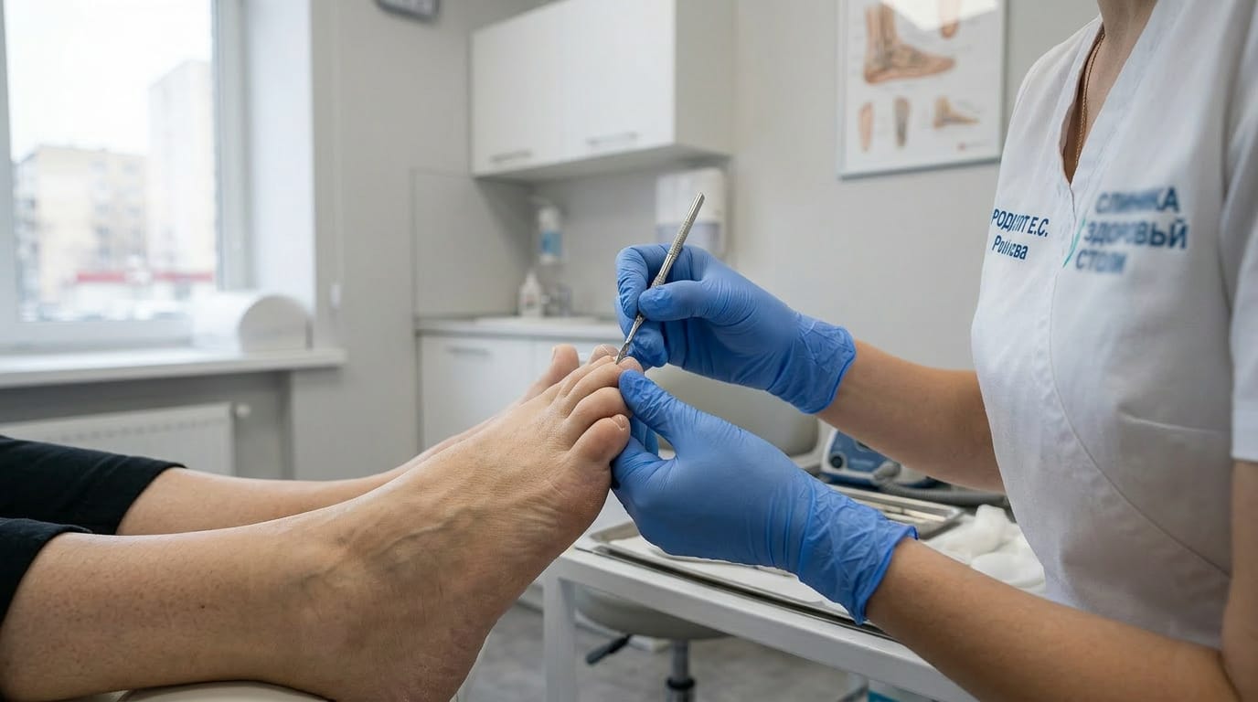 Коррекция вросшего ногтя, трещин и мозолей без травматичных методов