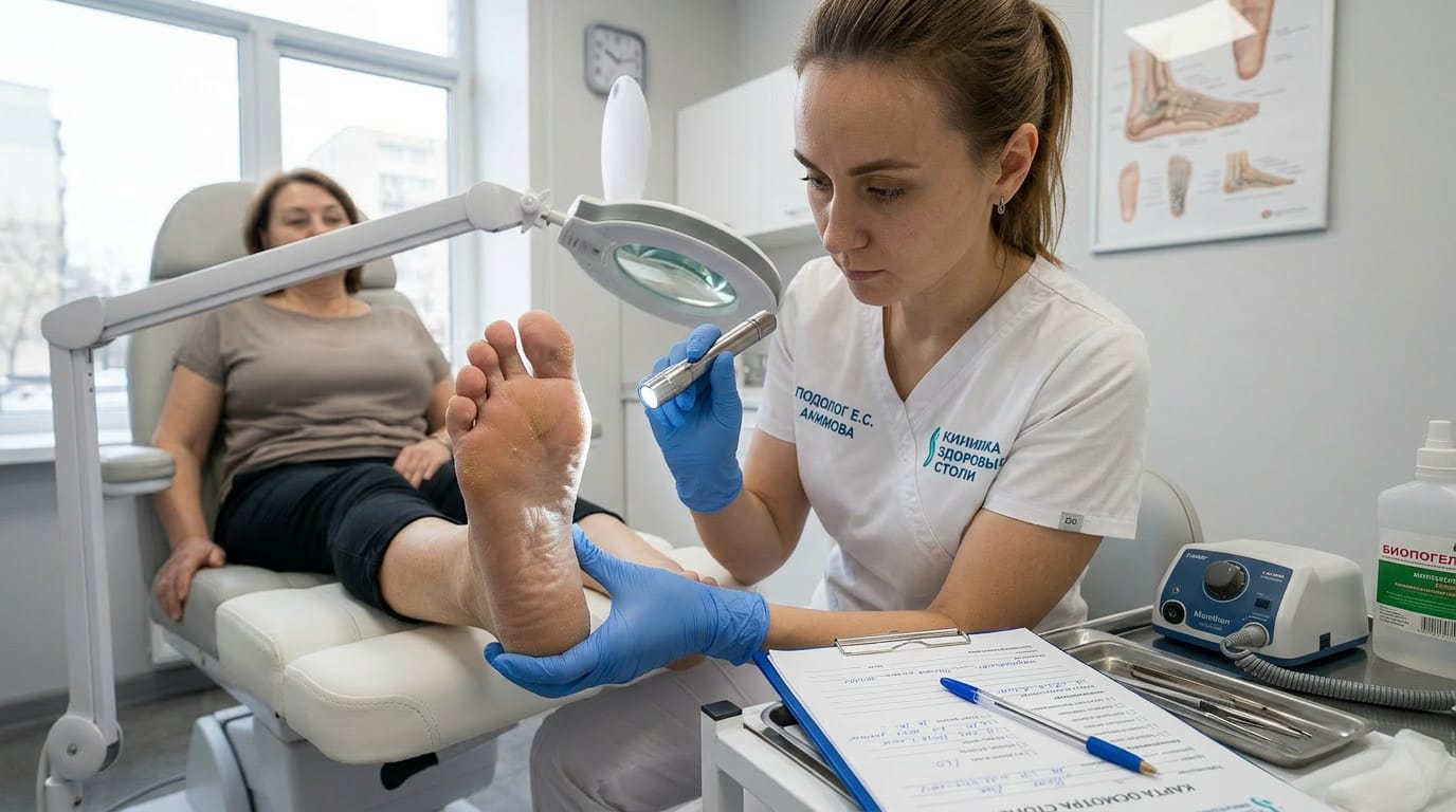 Диагностика состояния кожи, ногтей и нагрузки на стопу
