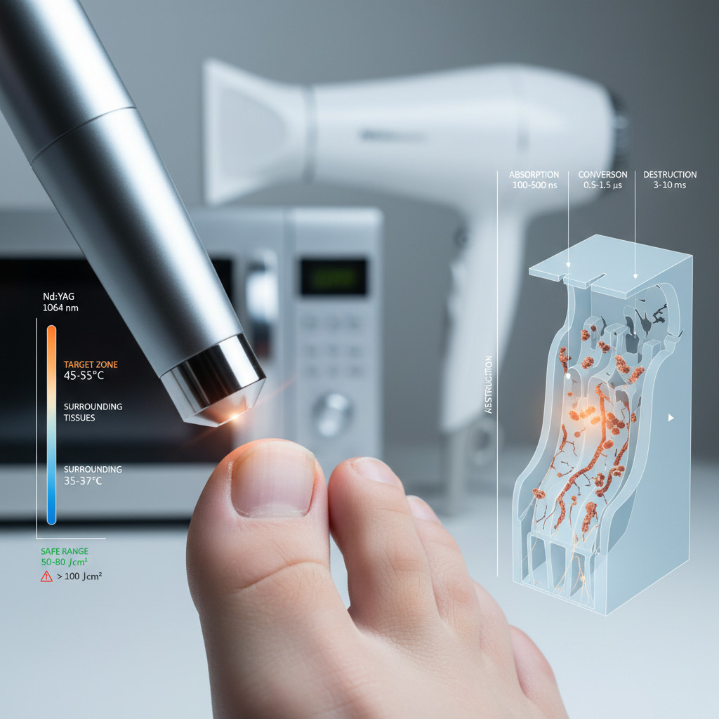  Механизм селективного фототермолиза при онихомикозе