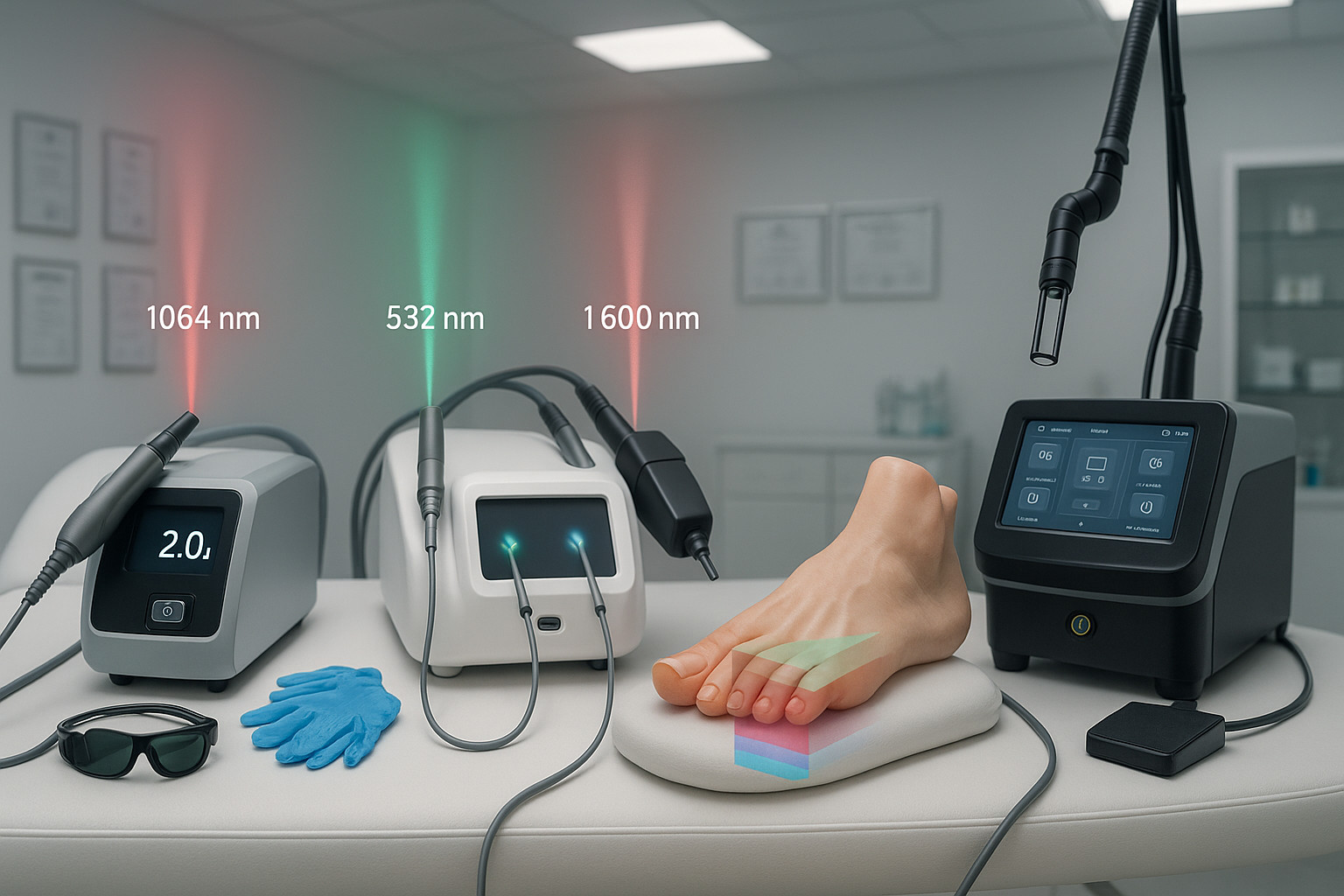  Какие типы лазеров применяются и чем различаются длины волн