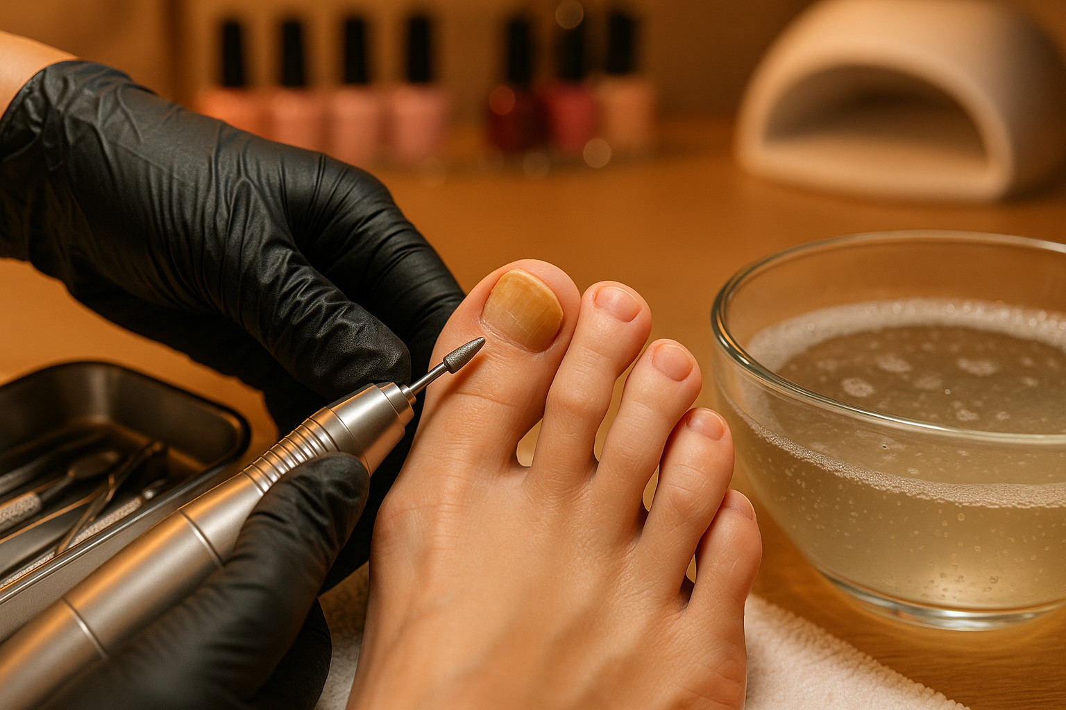 Чем опасен обычный салонный педикюр при грибке