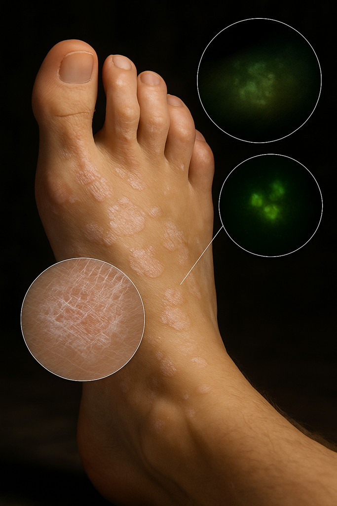 Отрубевидный лишай на стопах: особенности проявления