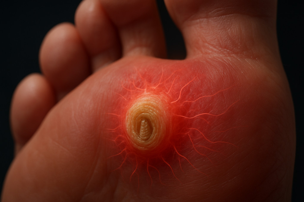 Стержневая мозоль и глубокое раздражение