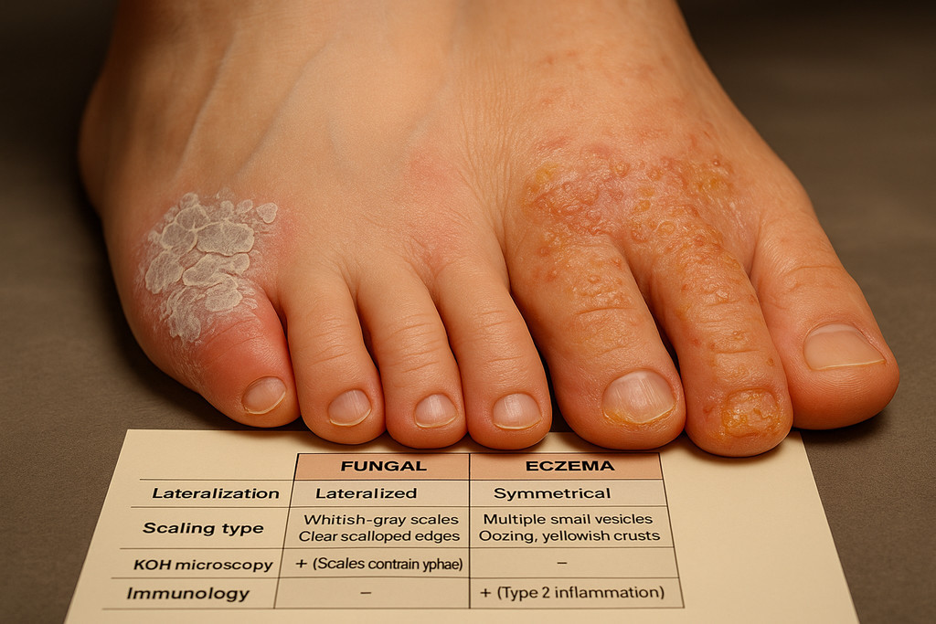  Чем отличается грибковое шелушение от экземы