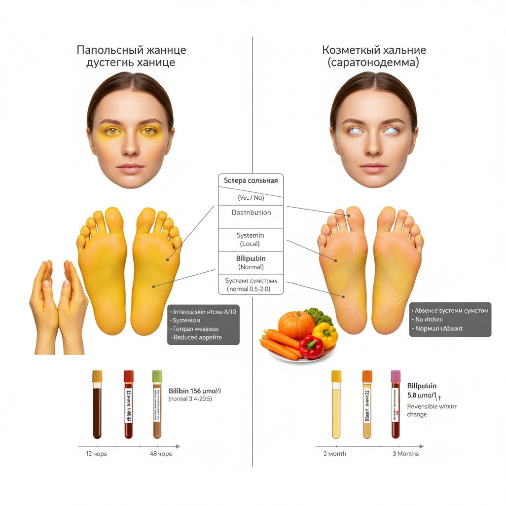 Различия между патологическим и косметическим пожелтением