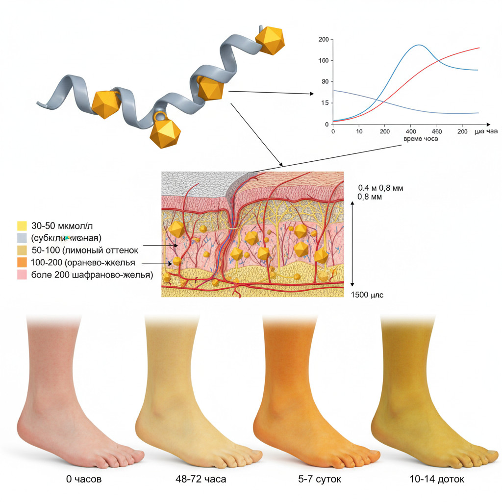  Связь билирубина с пожелтением кожи ног