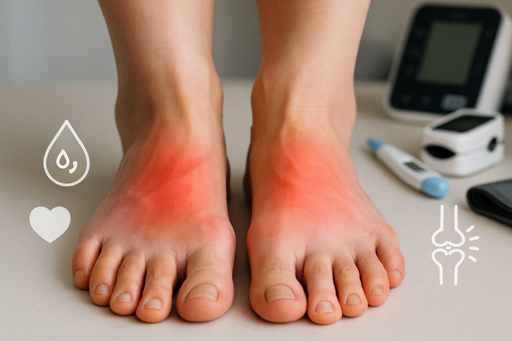 При каких системных заболеваниях краснеют стопы