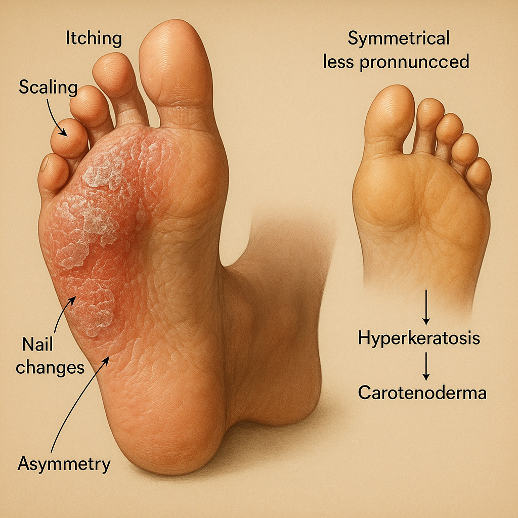  По каким признакам можно отличить грибок от других причин желтизны