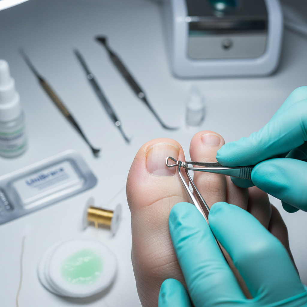 Коррекция вросшего ногтя и установка ортопедических систем