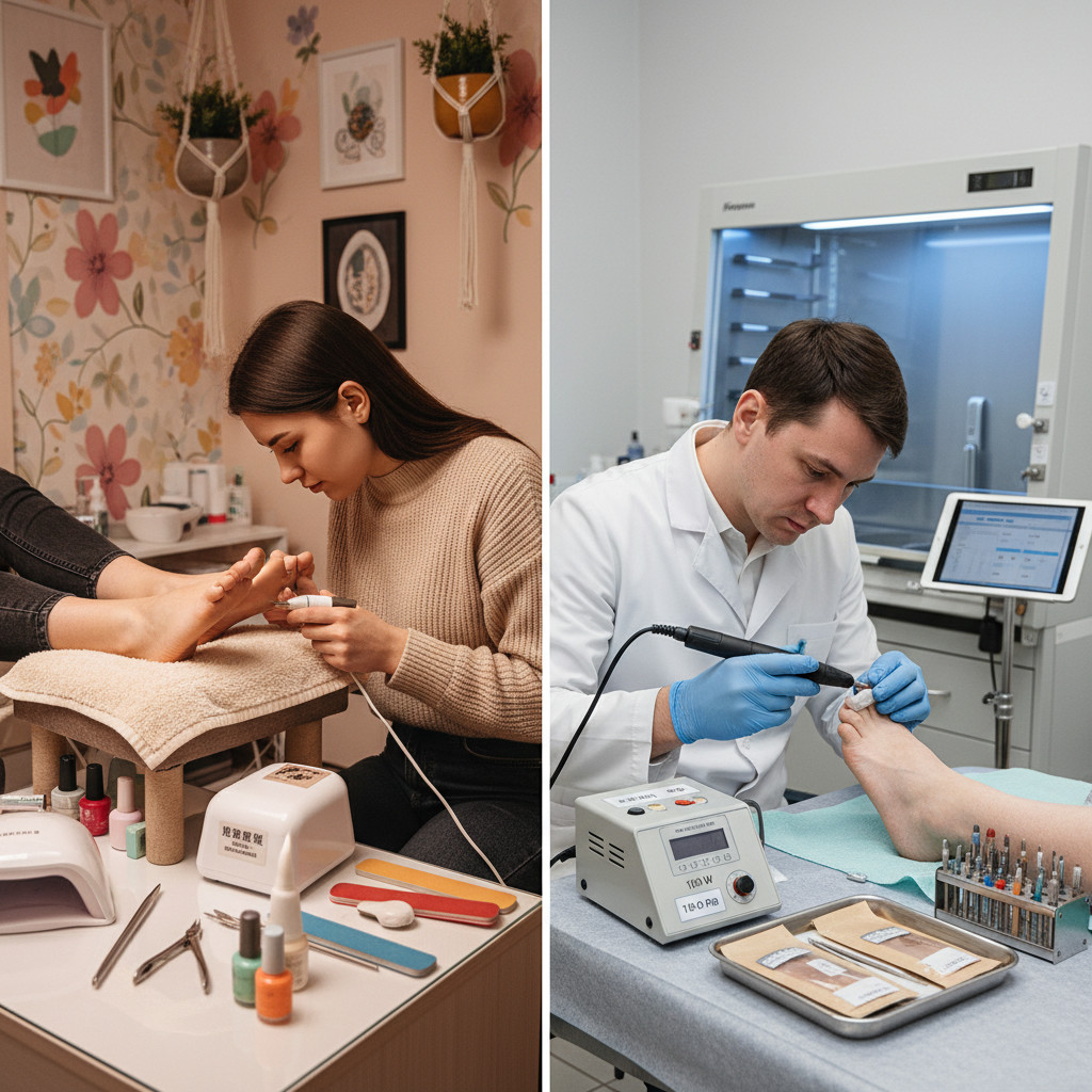 Сравнение с косметическим педикюром